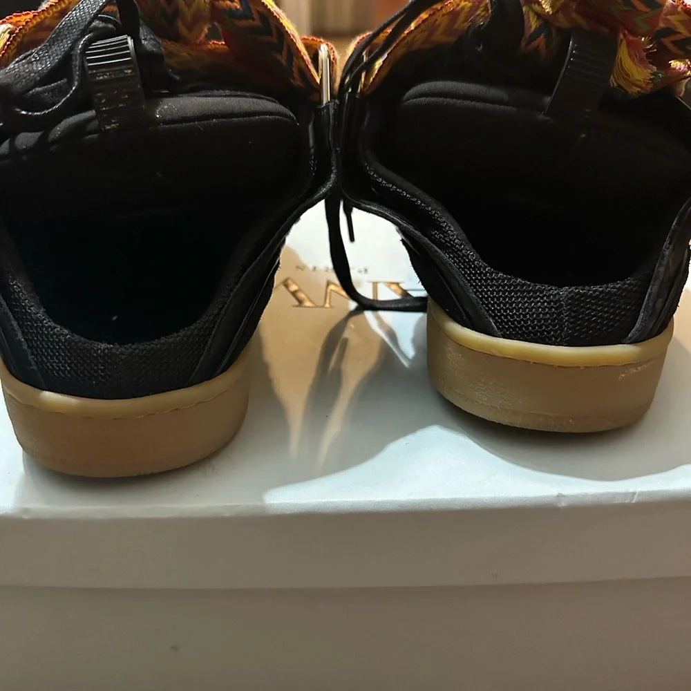 Lanvin Black Curb Mule Sneakers with Multicolor Laces - Picture 7 of 9